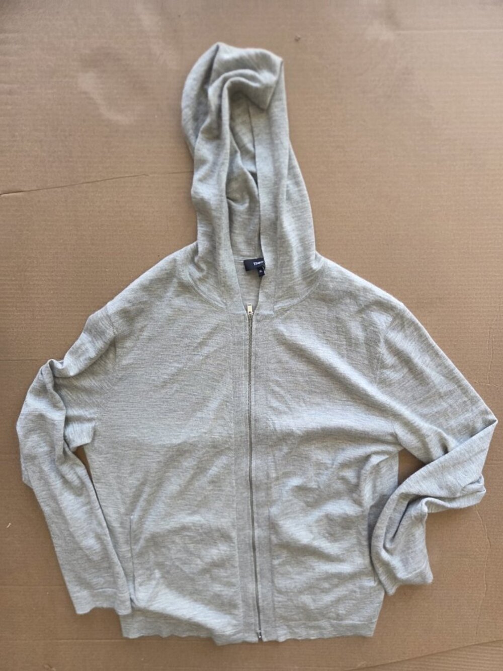 Theory Unisex Cashmere Gray Full Zip Hoodie Size XL